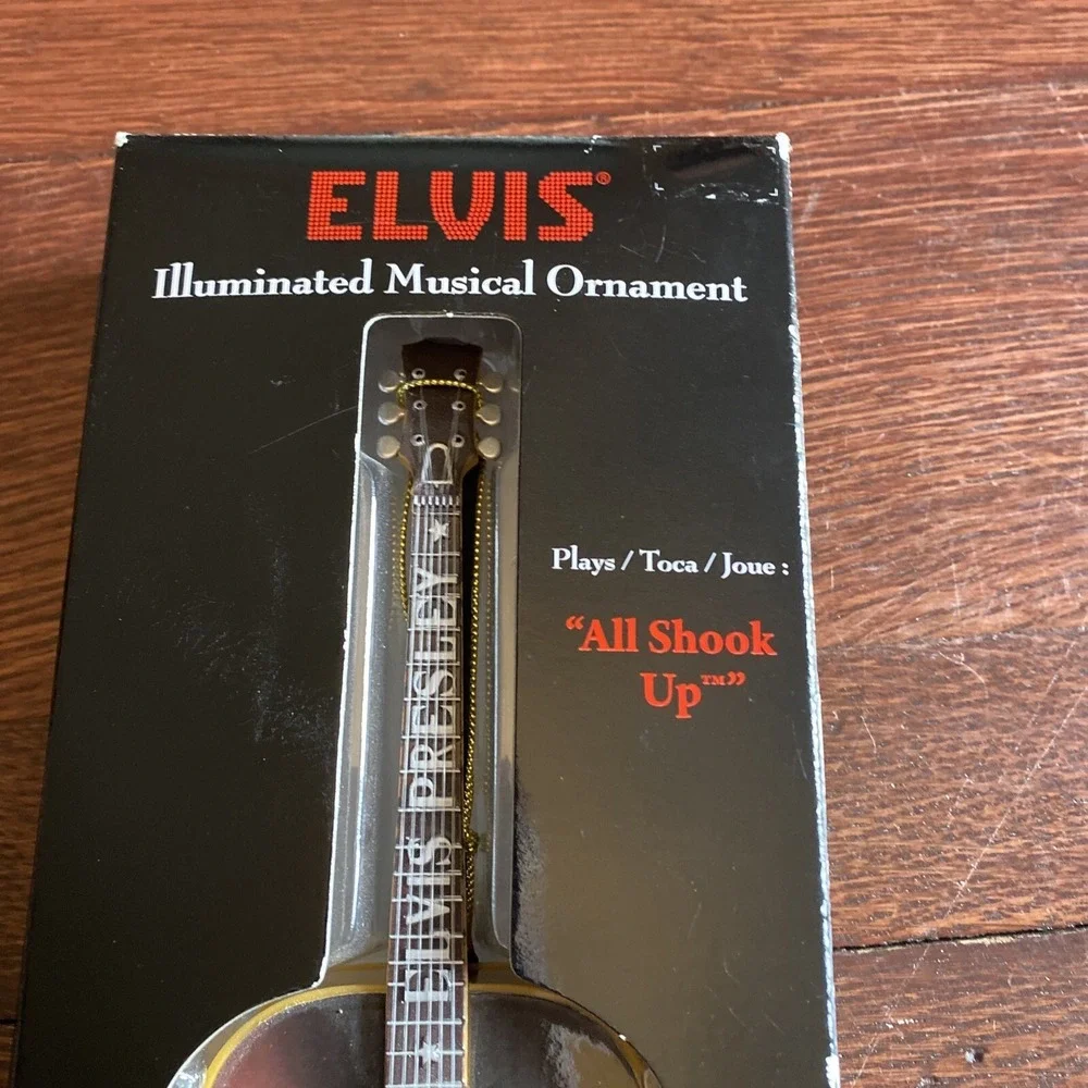 Santa Best Elvis Presley Musical Guitar Ornament Plays‎ 
